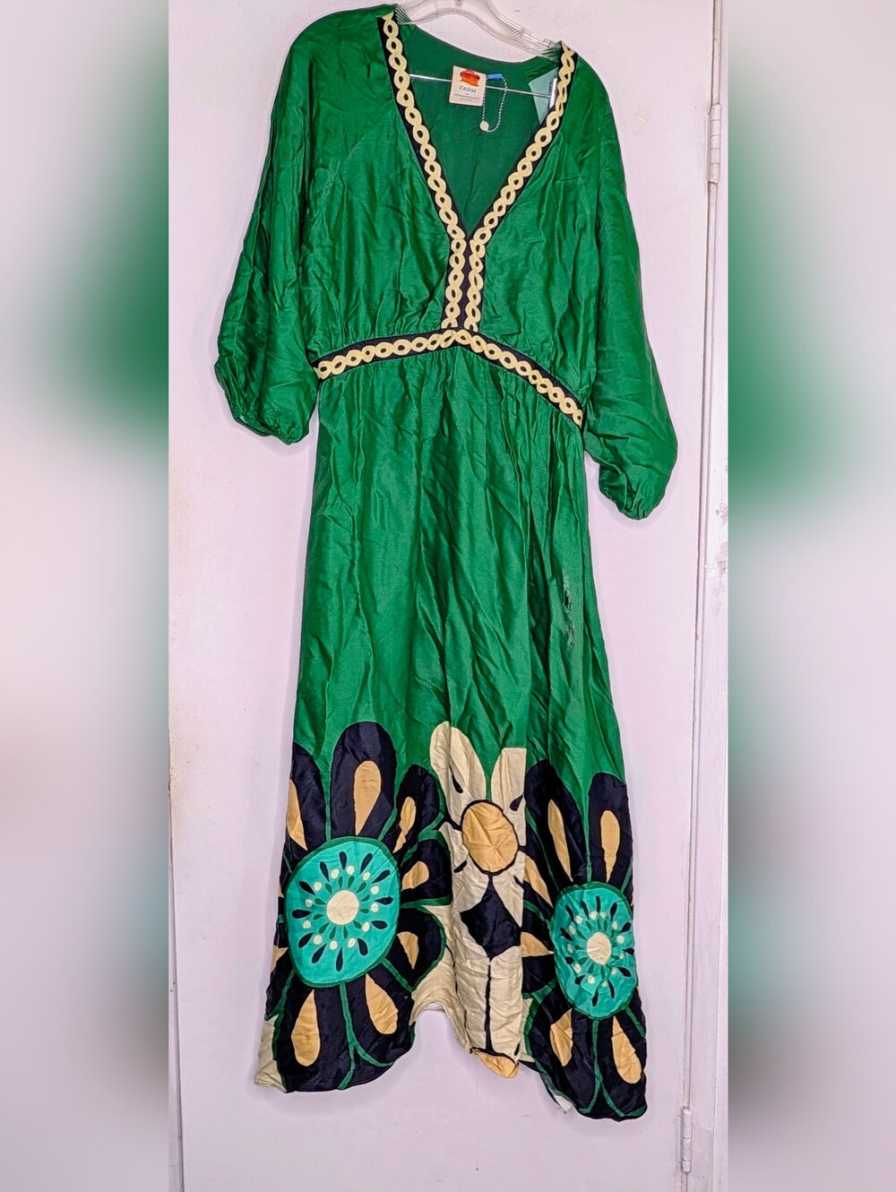Floral Applique Maxi Dress READ/DAMAGE/STAINS/HOLES